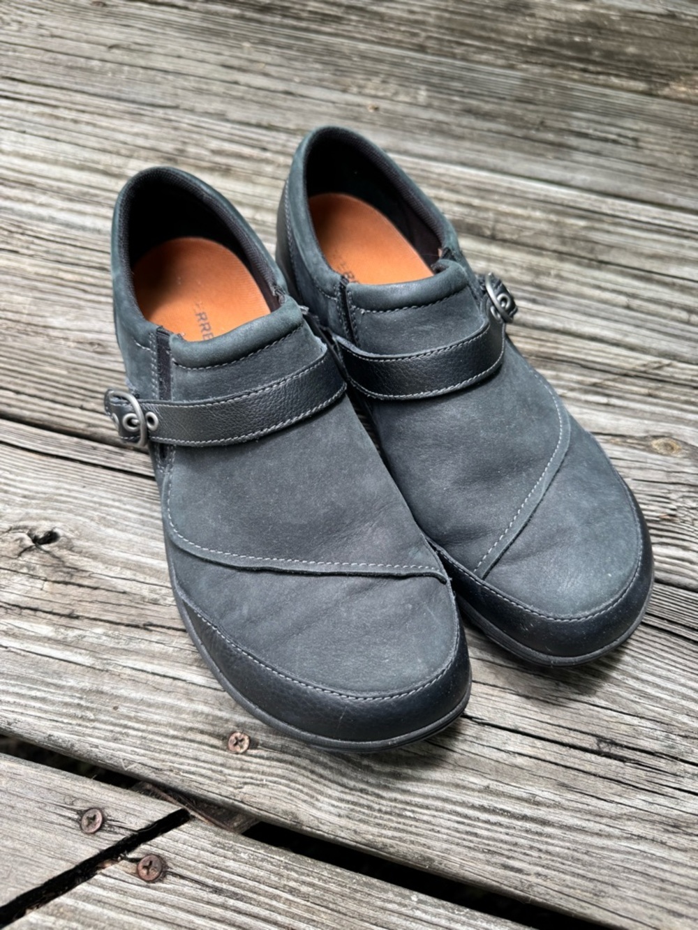 Merrell Women’s Size 10 Grey Nubuck Leather Mary Jane Comfort Walking Shoes